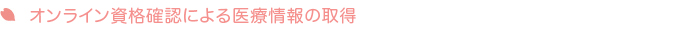 オンライン資格確認による医療情報の取得
